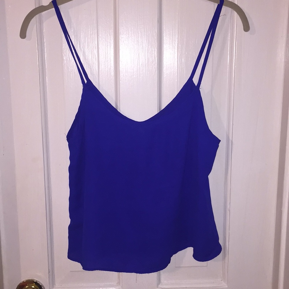 Blue Ruffle Tank Top - Picture 2 of 2